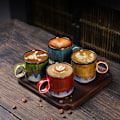Miniatyrbillede 7 af 8: 2 stk Keramisk Kaffe Kop Special Active Glaze Stor Kaffe Kop til Kontor 150ml Kapacitet Grøn