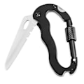 Miniatyrbillede 1 af 8: Karabinhage Kniv Sort 5 i 1 Rustfrit Stål Ergonomisk Multifunktions Karabinhage Nøglering til Bjergbestigning Camping