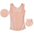 Miniatyrbillede 5 af 8: Kvinders Midje Træningskorset Vægttab Mavekontrol Vest Body Shaper Cincher Linned Hudfarve M