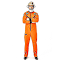 Miniatyrbillede 1 af 5: Voksen Astronaut Rumdragt Kostume | Mænds Rollespil Cosplay Rummand Flyve Jumpsuit Uniform - Orange