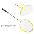 Miniatyrbild 6 av 8: Badmintonracketar Järnlegering Lättviktsbadmintonracketar med 3 bollar för nybörjare Studentträning Gul