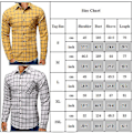 Miniatyrbillede 3 af 3: Slim Fit Hvid Ternet Langærmet Mænds Casual Skjorte Topper XL