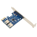 Miniatyrbild 7 av 8: PCI E 1 till 2 Riser Card Bra flexibilitet Hög stabilitet Pcie Splitter 1 till 2 PCIE Riser Card för Bitcoin Ethereum Mining Blue Board