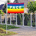 Miniatyrbillede 7 af 8: Farverig Fredsflag Polyester Pacifistflag 90 X 145 cm Fredsbannerflagger til Have Balkon Udendørs