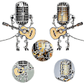 Miniatyrbillede 2 af 3: Retro USB Robot Lampe Holder Guitar med Lys - Vintage Hjemmeindretning