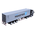 Miniatyrbillede 6 af 8: 1:48 Legering Container Truck Model Legetøj Højsimulering Børnebil Legetøj Køretøjer Grå Container Truck Model