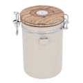 Miniatyrbillede 5 af 8: Kaffebeholder 1,8L rustfrit stål Lufttæt opbevaringsbeholder til kaffebønner med dagskontrol stålske til te, mel, korn, sukker Beige