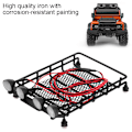 Pikkukuva 7 / 8: Kattoteline Bagageteline LED-valoilla pyöreä Axial SCX10 1/10 RC-autolle (2 valkoista 2 punaista)