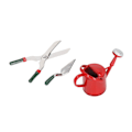 Miniatyrbillede 2 af 8: Dukkehussæt Haveværktøj 1:12 Vandkande Spade Saks Slidstærk Legering Miniaturehaveværktøj til Dukkehuse Rød