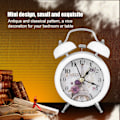 Miniatyrbild 3 av 8: Mini Metal Digital Alarm Clock Mute med lampor blinkande klocka för Sovrum Student Vit
