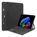 Kompatibel med Microsoft Surface Pro 12 tommer etui PU-læder + PC beskyttelsesetui med stativ Black