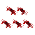 Miniatyrbild 5 av 8: 5 st Simulerade Krabbfällor Mjuk Silikon Bärbar Återanvändbar Artificiell Fiskebete för Fiske Röd