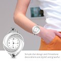 Miniatyrbild 4 av 8: Geekthink Rhinestone Quartz Analog Watch Open Bangle Alloy Case Armbandsur Silver White