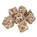 Pikkukuva 7 / 8: 7 kpl onttoja metalliheittokuutioita Setti Selkeä numero Polyhedron-heittokuutiot Setti pöytäroolipeleille Kulta