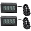 Miniatyrbillede 1 af 8: 2 stk elektronisk digital termometer termostat temperaturmåler 2s Opdatering med ProbeBlack