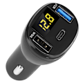 Miniatyrbilde 1 av 8: 5V/2,4A QC3.0 Dobbel USB Hurtig Ladestasjon Billader Sigaretttenner Adapter Universal