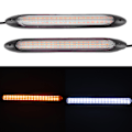 Miniatyrbilde 8 av 8: Par LED Dagkjørelysstripe Blinklys Hvit Gul Lysfarge Vanntett 23,5 cm / 9,3 tommer