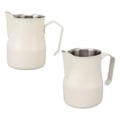 Miniatyrbilde 8 av 8: Melkeskummerkanne 304 rustfritt stål munnstykke kaffe latte kanne kopp for kontor Matt hvit 350 ml