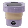 Miniatyrbillede 2 af 8: 6L Mini Bærbar Vaskemaskine Foldbar Automatisk Mini Tøjvask med Soft Spin Tør 100‑240V Lilla EU-stik