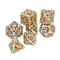 Pikkukuva 2 / 8: 7 kpl onttoja metalliheittokuutioita Setti Selkeä numero Polyhedron-heittokuutiot Setti pöytäroolipeleille Kulta