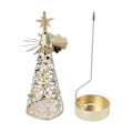 Miniatyrbillede 8 af 8: Spinnende Lysestager Roterende Lysestager Sæt til Romantisk Bryllup Julefest Guld Snefnug