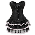 Pikkukuva 2 / 5: Vaaleanpunainen Burlesque-korsettimekkosetti - Pluskoko 7XL