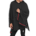 Miniatyrbillede 5 af 5: Afslappet Sort Unisex Hættetrøje Poncho Kappe Frakke Med Lomme