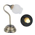 Miniatyrbillede 4 af 8: 1:12 Dukkehuss Miniatyr Blomformet Bordlampe LED-bordlampe Møbelmodel Legetøj Blomformet Lampskærm