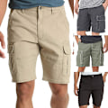 Miniatyrbillede 2 af 5: Mænds Cargo Shorts i Ensfarvet med Flere Lommer - Grøn (Størrelse 2XL)