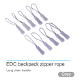 Miniatyrbilde 2 av 8: 10x Glidelås Trekk Slider Sladd Tau Glidelås Endestykker Lås Zip Clip Spenne for Veske EDC Grå