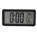 Miniatyrbild 1 av 8: Digital väckarklocka Bärbar Svart Temperatur Luftfuktighet Väggmonterad LCD Digital elektronisk klocka för skrivbord i sovsal