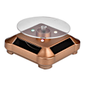 Miniatyrbillede 3 af 8: Sol- og batteridrevet roterende smykkeholder, displaystativ roterende base (guld)