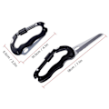 Miniatyrbillede 3 af 8: Karabinhage Kniv Sort 5 i 1 Rustfrit Stål Ergonomisk Multifunktions Karabinhage Nøglering til Bjergbestigning Camping