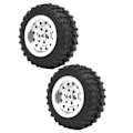 Pikkukuva 4 / 8: 2 kpl Auton pyörien kumirenkaat Alumiiniseos AntiSkid 52mm Sopii WPL D12 1/10 RC-kuorma-autolle (Hopea)