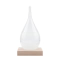 Miniatyrbilde 2 av 8: Stormglass Dråpeformet Stormflaske Skrivebords Værobservasjonsprediktor med LED-trebase (M)