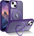 TIANYING Magnetisk iPhone 14 Plus-deksel, Mobildeksel iPhone 14 Plus [Kompatibel med MagSafe] Roterbar ringholder Støttedesign Støtsikker beskyttelse Purple