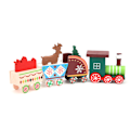 Miniatyrbilde 6 av 8: Mini juletog i tre for barn, DIY tretog dekorasjon pynt gave Farge