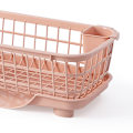 Miniatyrbilde 2 av 5: Oppvaskstativ Rask drenering Avtakbar bunn Dreneringsbrett Design Sterk plast Oppvaskstativ for gaffel Spisepinner Rosa