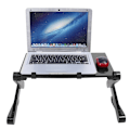 Miniatyrbillede 8 af 8: Aluminiumlegerings Seng Foldbar Laptop Notebook Justerbar Computer Skrivebordsbord Stativ Sort