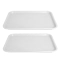 Miniatyrbillede 5 af 8: 2 stk. Serveringsbakke Multifunktionel tyk, skridsikker kinesisk takeaway-serveringsbakke til spisestue Restauranter Hvid