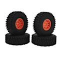 Pikkukuva 1 / 8: 4 kpl RC-auton renkaat 120 mm 1,9 tuuman kumia 10 säteen nylonilla varustettavat navat RC-auton osat Axial SCX10 90046 Traxxas Redcat GEN8 Orange