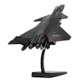 Miniatyrbillede 3 af 8: Metalflyveplansmodel lavet med stativtilbehør Dekorativ legering Metaljagerfly model sort