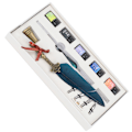 Miniatyrbild 6 av 8: Kalligrafipenna Set Glasbläck Fjäder Reservoarpenna med Utbytbara Spetsar Skrivpresentförpackning KitSP118033 Marinblå
