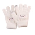Miniatyrbilde 5 av 8: Vinter Touch Screen Hanske Smile Face Design Elastisk termisk varm strikket hanske for kvinner Jenter Hvit