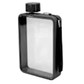 Miniatyrbillede 2 af 8: Flad Vandflaske Plast Lækagesikker Transparent Kvadratisk Bærbar A5-papir Vandflaske 380ml Sort