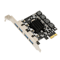 Miniatyrbild 6 av 8: PCIE till USB-expansionskort 4 USB 3.0-portar 5Gbps Höghastighets självdriven USB3.0 Hub Controller för Win för Linux