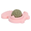 Miniatyrbild 8 av 8: Catnip Ball 360 graders roterbar tristessavlastning självhäftande vägg Katt slickande boll för inomhus rosa