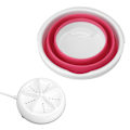 Miniatyrbillede 7 af 8: 5L Foldbar Vaskemaskine Ultralyd Vibration Frem og Tilbage USB Foldbar Bakke til Hjem Rosa