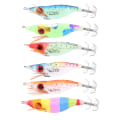 Miniatyrbillede 5 af 8: 6 stk 10 cm hårdt fiske-agn kunstigt træ rejer agn med blæksprutte kroge