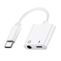 Miniatyrbilde 1 av 5: Lader til hodetelefonkonverter, USB-adapterkabel Type C til 3,5 mm[LD] B